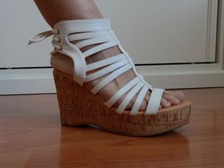 Sandalias cuña blancas talla 36