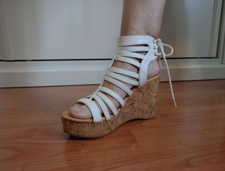 Sandalias cuña blancas talla 36