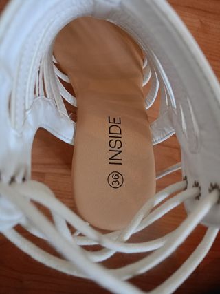 Sandalias cuña blancas talla 36