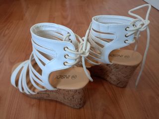 Sandalias cuña blancas talla 36