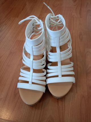 Sandalias cuña blancas talla 36