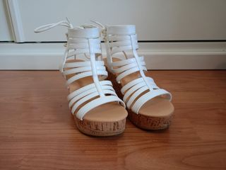 Sandalias cuña blancas talla 36
