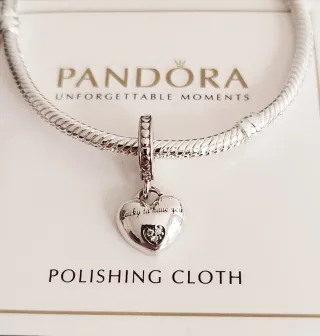 Charm Colgante Corazón  Nuera  Suerte