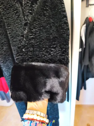 Abrigo Astracán Negro Made in France