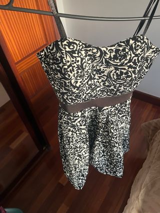 Vestido estampado blanco y negro