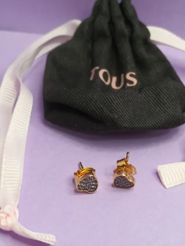 Pendientes Corazón Tous dorado y Plata.