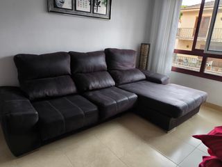 Sofá Chaise Longue Negro/Gris