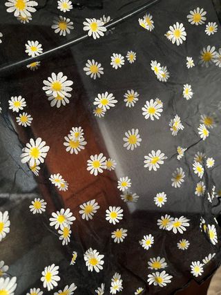 Top transparente con estampado de margaritas