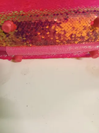 Valigetta Girabrilla paillettes oro e rosa