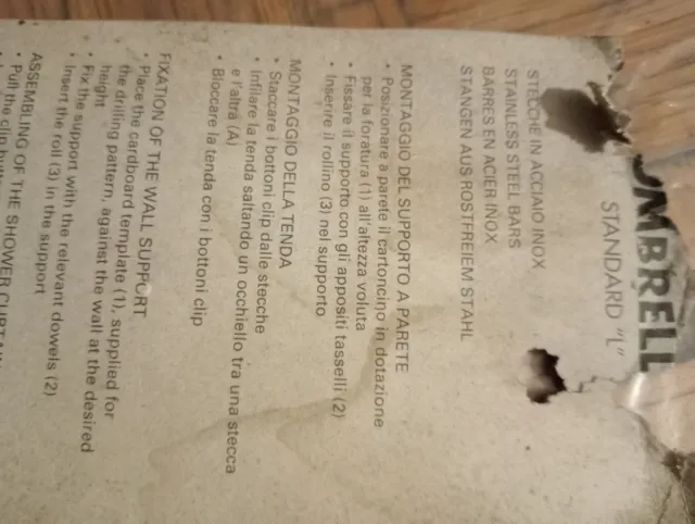 Asta doccia ad ombrello metallo