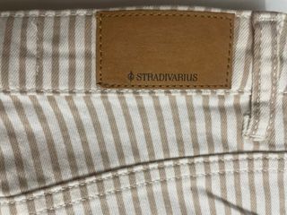 Pantalón pitillo rayas beige y marrón T.34