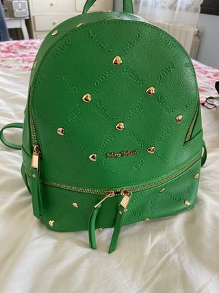 Mochila Verde Corazones Mimi&Mua