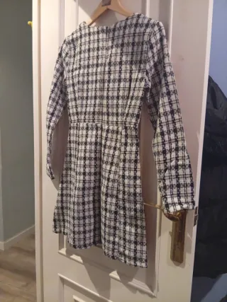 Vestido cuadros blanco y negro