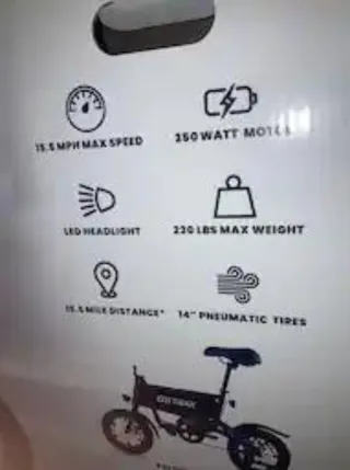 Bicicleta Eléctrica Plegable 250W