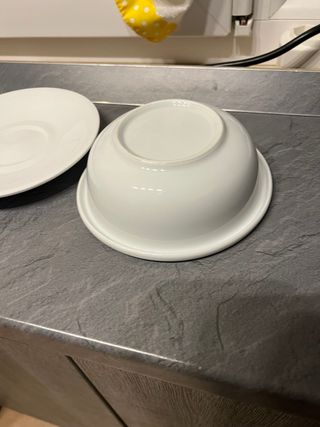 2 Ciotoline con piattino in porcellana