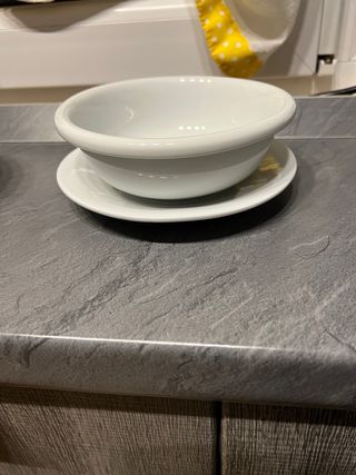 2 Ciotoline con piattino in porcellana