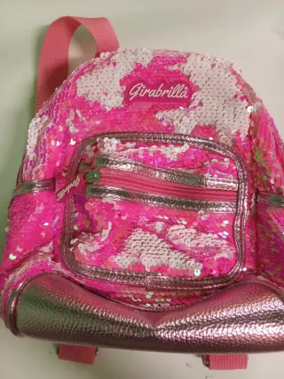 Zainetto Girabrilla paillettes rosa e argento