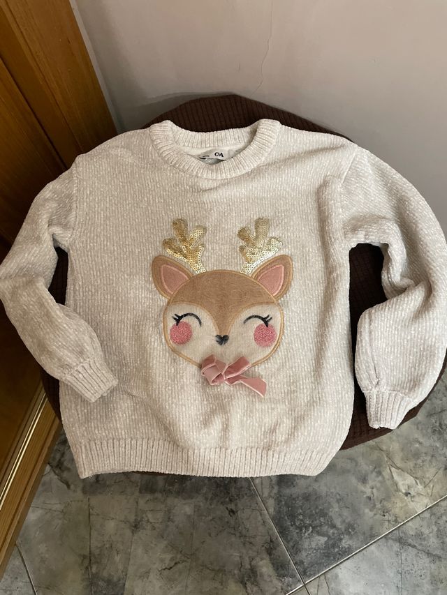 Jersey Navidad C&A Niña Reindeer