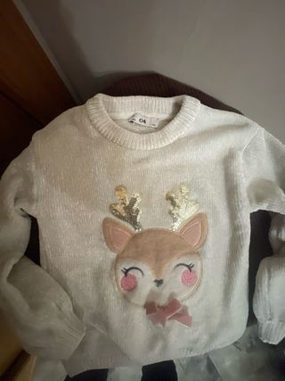 Jersey Navidad C&A Niña Reindeer