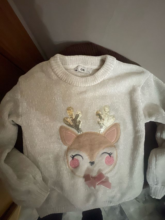 Jersey Navidad C&A Niña Reindeer