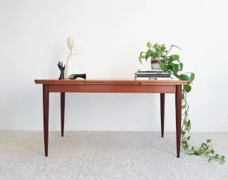 Mesa extensible Mid Century. Francia, 60s.