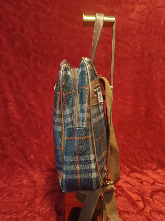 Mochila Burberry Cuadros Marrón y Azul