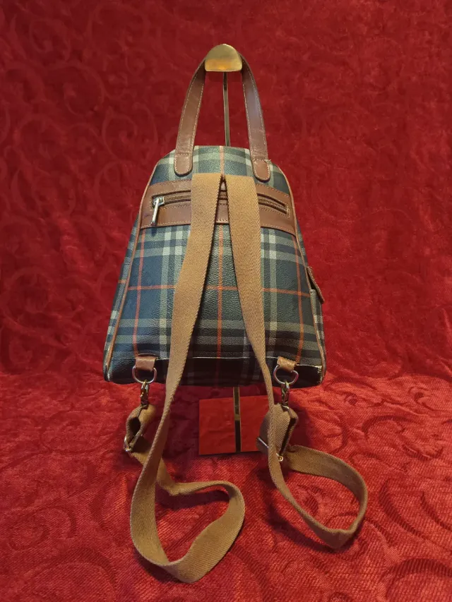 Mochila Burberry Cuadros Marrón y Azul
