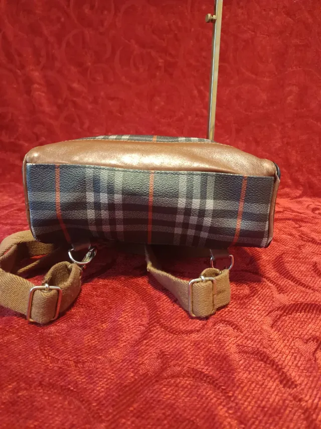 Mochila Burberry Cuadros Marrón y Azul