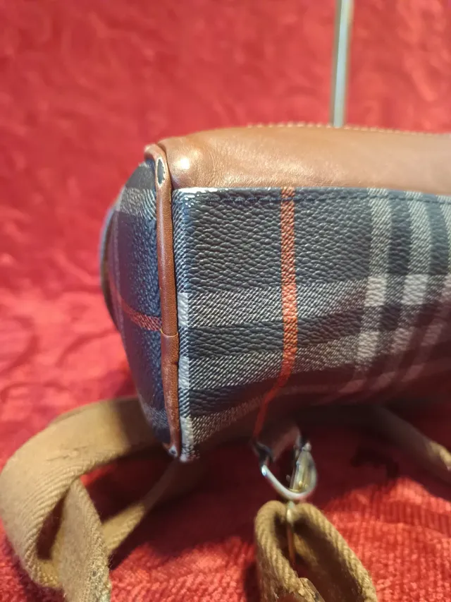Mochila Burberry Cuadros Marrón y Azul
