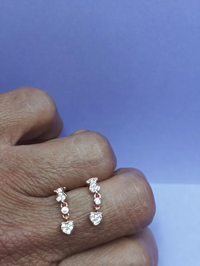 Conjunto Tous Anillo y Pendientes Corazón