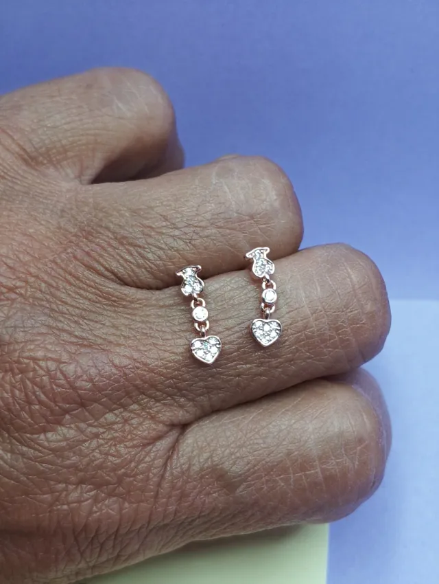Conjunto Tous Anillo y Pendientes Corazón
