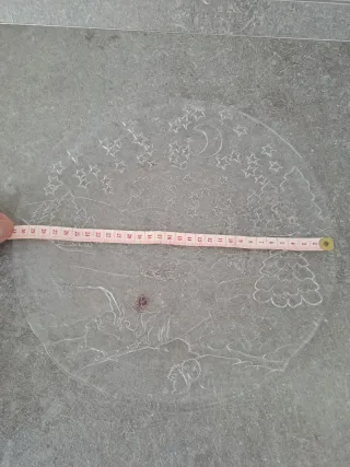 Piatto Natale Vetro Vintage Decorato