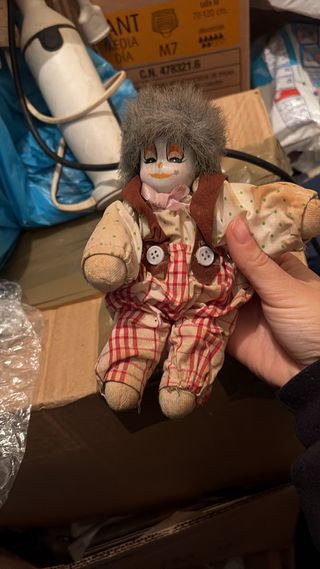 Muñeca antigua payaso vintage