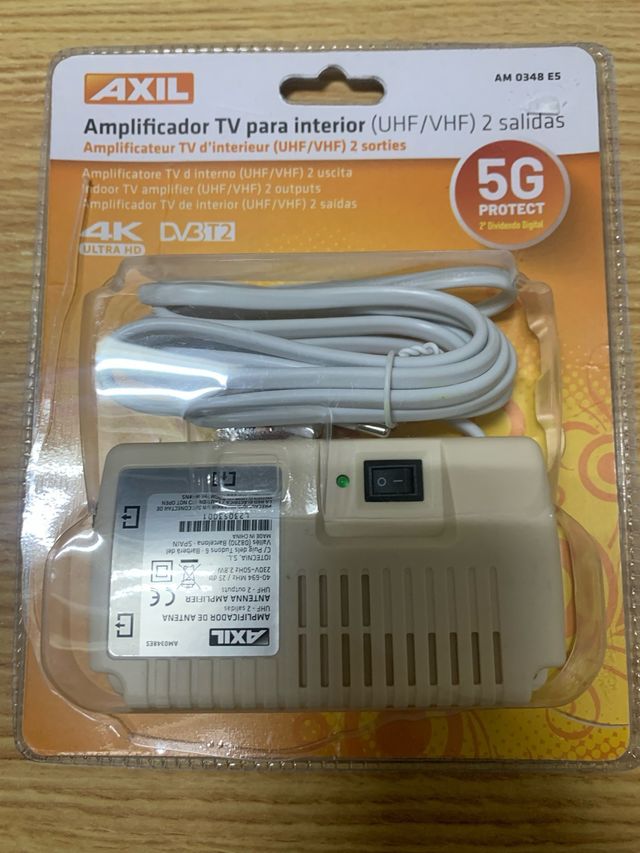 Amplificador TV AXIL Interior 4K UHF/VHF 2 Salidas