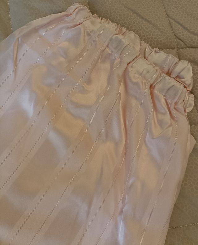 Completo pigiama donna, rosa chiaro, in seta