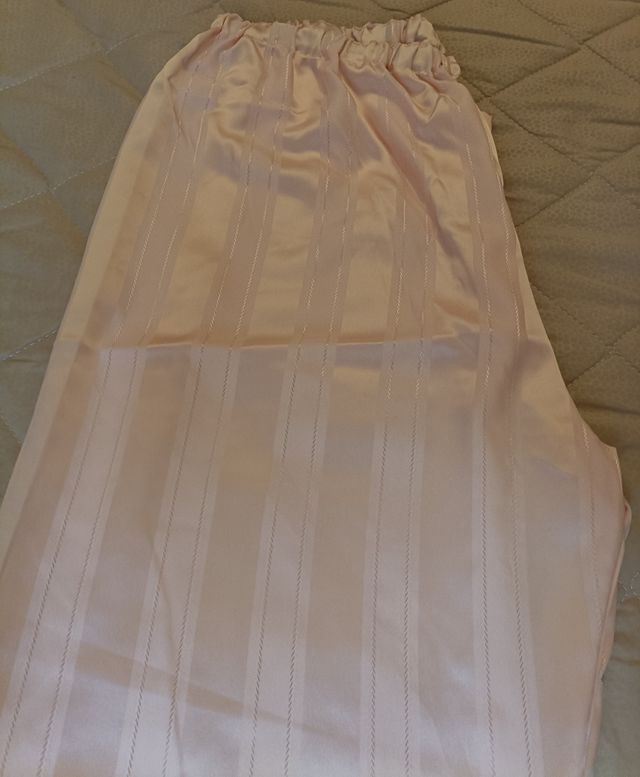 Completo pigiama donna, rosa chiaro, in seta