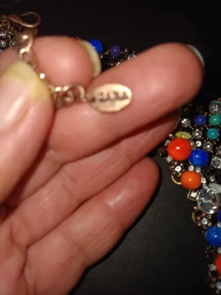 Collar Zara Multicolor con Flecos y Pedrería