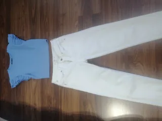 Conjunto niña top azul Tifosssi y pantalón Mango
