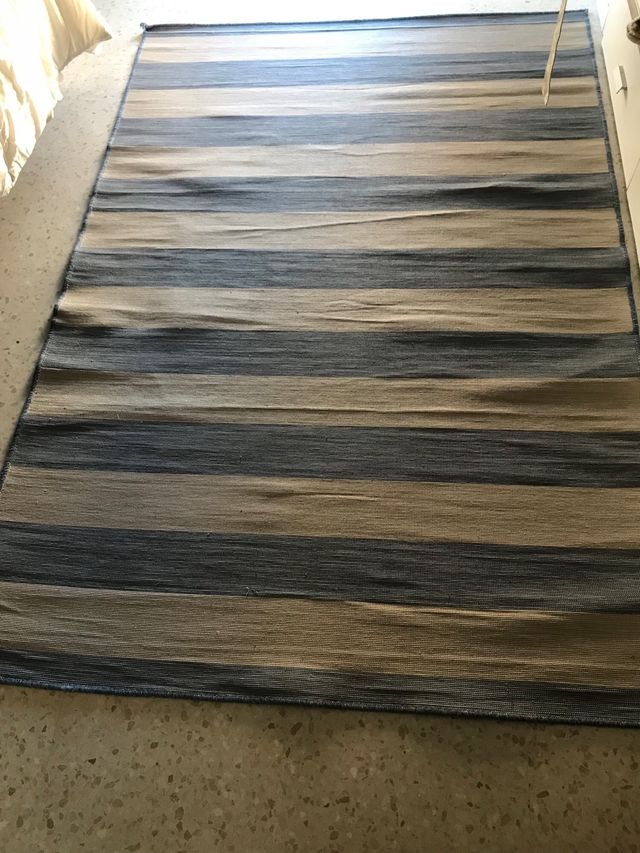 Alfombra Ligera Rayas Beige y Azul 1.20x1.80 jysk