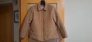Chaqueta acolchada mujer beige/marrón