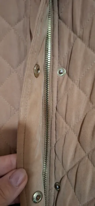 Chaqueta acolchada mujer beige/marrón