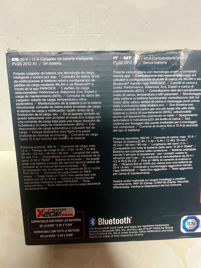 Caricabatterie Intelligente Parkside Performance 20V/12A