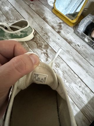 Zapatillas Vans Talla 34 Verde y Blanco