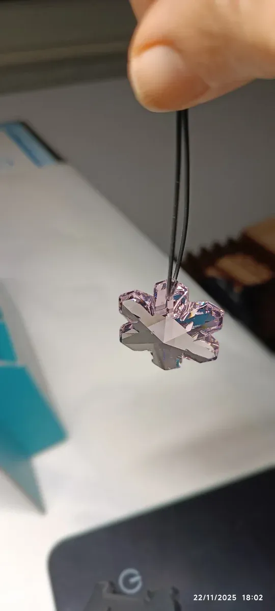 Ciondolo Fiocco di Neve Swarovski Rosa/Viola