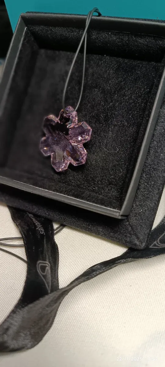 Ciondolo Fiocco di Neve Swarovski Rosa/Viola