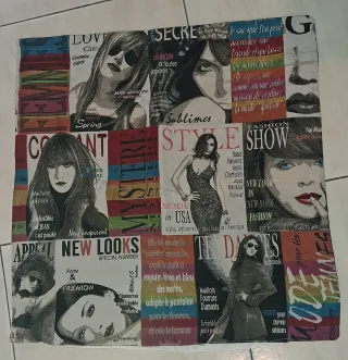 4 Federe Cuscini Divano Stile Collage