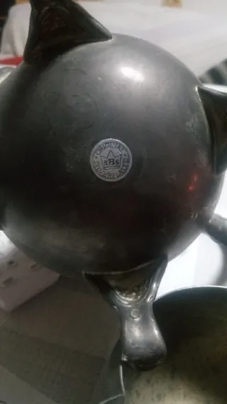 Set di teiere con bagno in argento