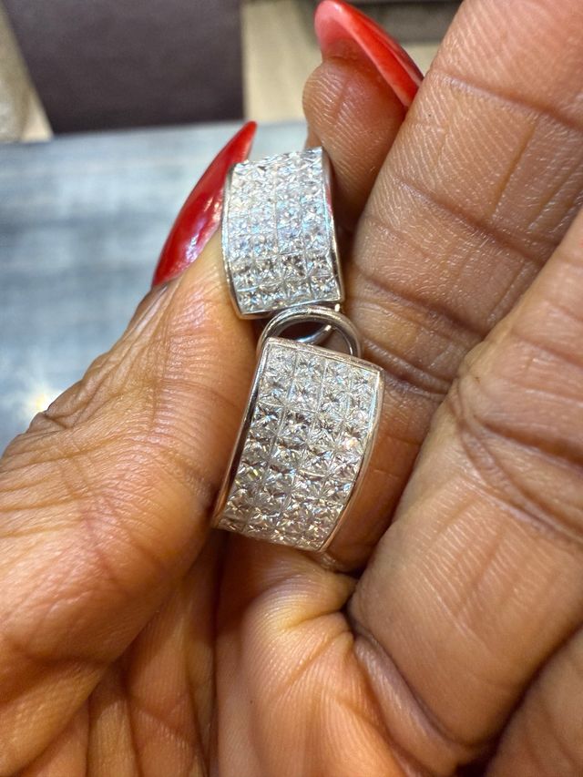 Pendientes Diamantes Naturales talla princesa real