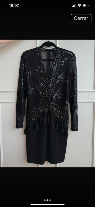 Vestido fiesta negro lentejuelas