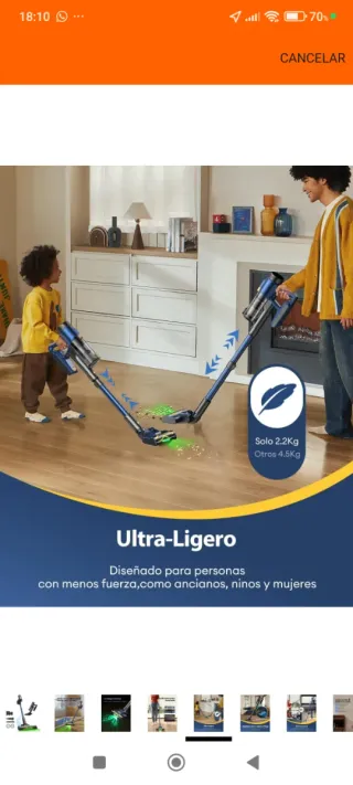 Aspirador sin cable potente nuevo a estrenar